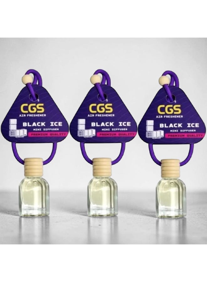 CGS Black Ice Air Freshener - 3 Pcs Mini Diffuser for Home & Car - Image 2
