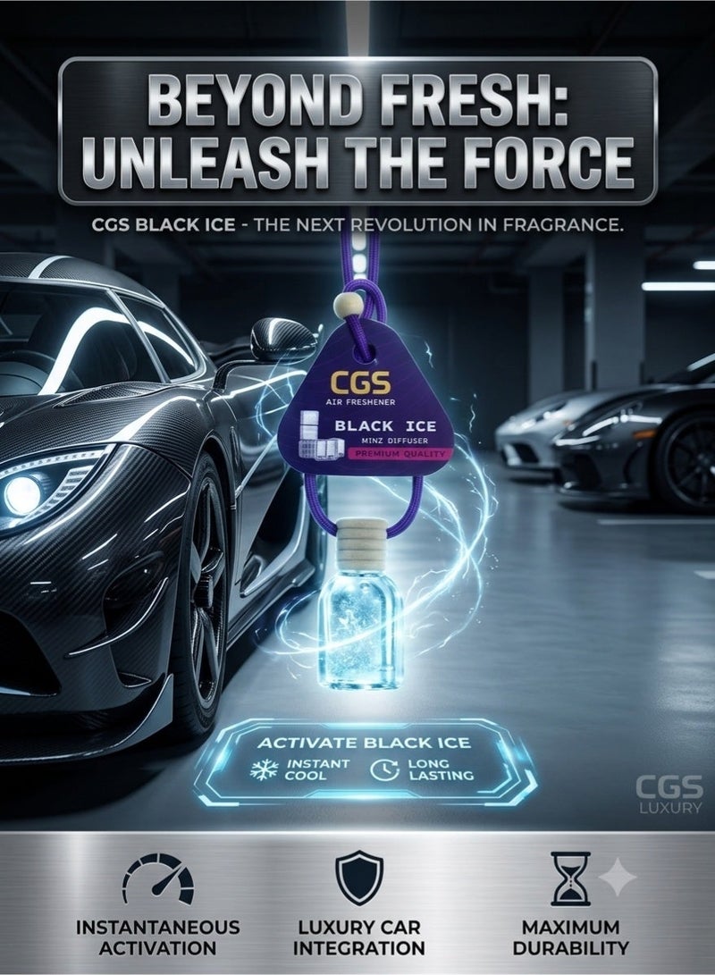 CGS Black Ice Air Freshener - 3 Pcs Mini Diffuser for Home & Car - Image 3