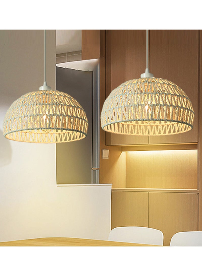 ENEOMEY Hand-woven Rattan Bohemian Chandelier For the Kitchen Lsland Dining Room Craft Room  - Image 2