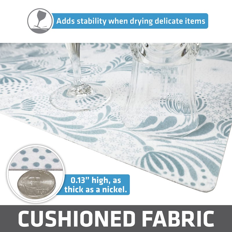 Drymate Premium Luxury Shelf & Drawer Liner, Thick Cushioned Fabric, Non-Adhesive, Absorbent, Waterproof, Slip-Resistant, Liners for Kitchen Cabinets, Cupboards (USA Made)(12â€x59â€)(2-Pack)(Light Blue) - Image 5