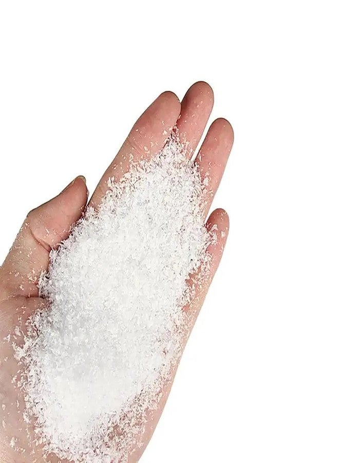 50 غرام من زينة الثلج الاصطناعي لعيد الميلاد - رقائق ثلج اصطناعية بيضاء لامعة - ثلج اصطناعي متلألئ لتزيين قرية عيد الميلاد وديكورات العطلات الشتوية (أبيض) - Image 4