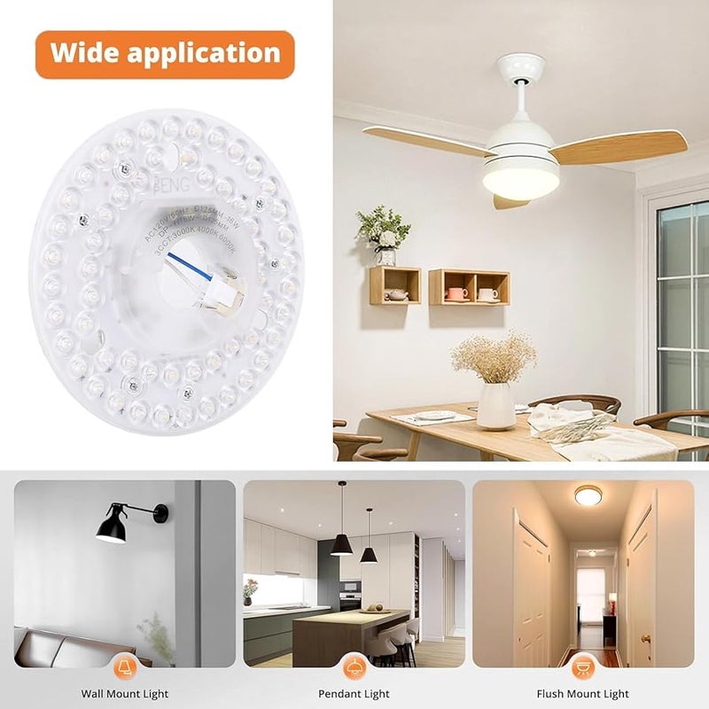 Sungooyue 4.92 Inch 18W 3CCT Dimmable Magnetic LED Ceiling Fan Light Kit 120V - Image 5