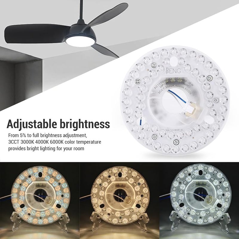 Sungooyue 4.92 Inch 18W 3CCT Dimmable Magnetic LED Ceiling Fan Light Kit 120V - Image 4