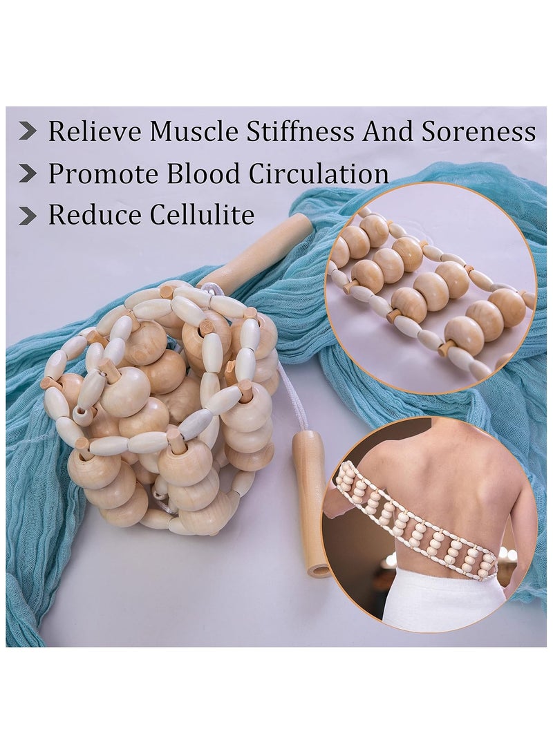 6-Piece Scraping Stick Beech Wood Therapy Kit Massage Tools for Release Cellulite Muscle Blasting Pain Relief Body Sculpting Tools - Image 5