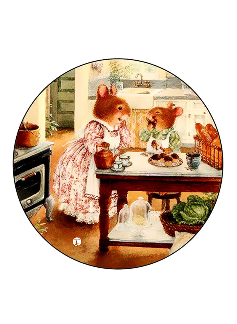 RKN Vintage Art Printed Large Pin Multicolour - Image 1