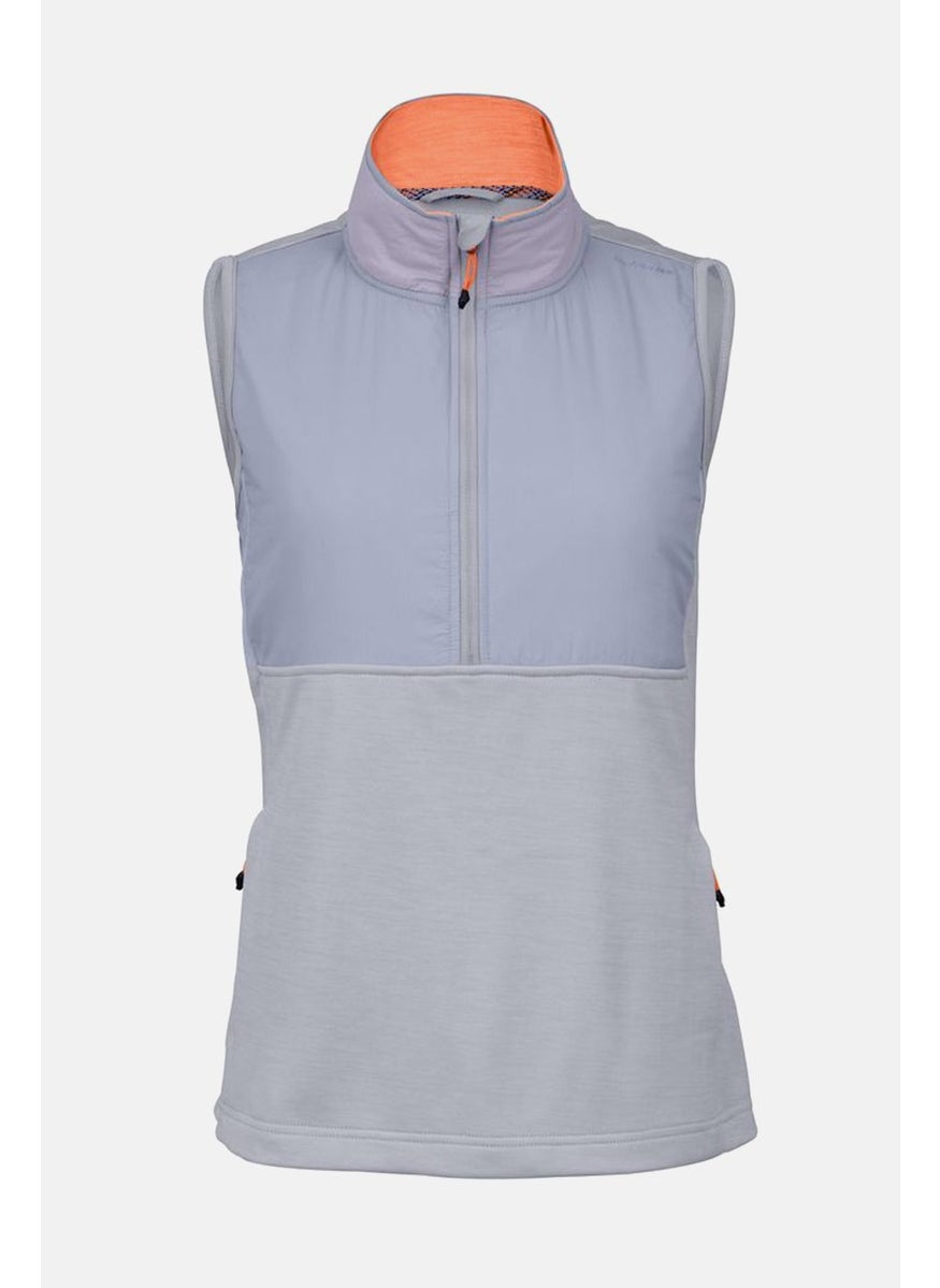 Tchibo Women Full Zip Plain Running Vest, Lavender  - Image 3