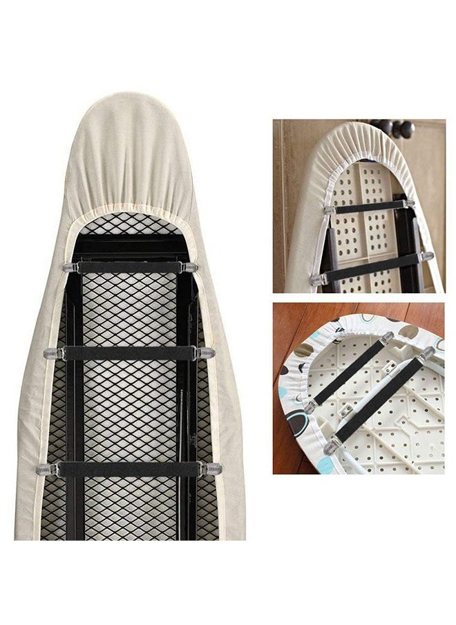meayul - 4pcs Ironing Board Cover Clips, Adjustable Ironing Board Pad Braces Fasteners Mini Suspenders, Keep Cover Flat and Secure Tention Clips - Image 1