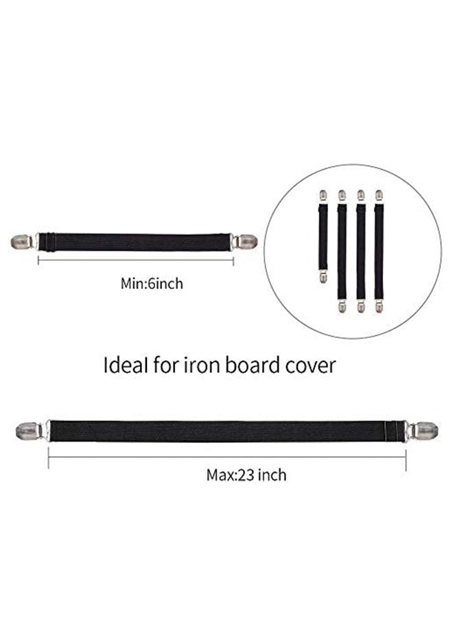 meayul - 4pcs Ironing Board Cover Clips, Adjustable Ironing Board Pad Braces Fasteners Mini Suspenders, Keep Cover Flat and Secure Tention Clips - Image 1