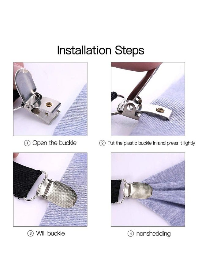 meayul - 4pcs Ironing Board Cover Clips, Adjustable Ironing Board Pad Braces Fasteners Mini Suspenders, Keep Cover Flat and Secure Tention Clips - Image 1