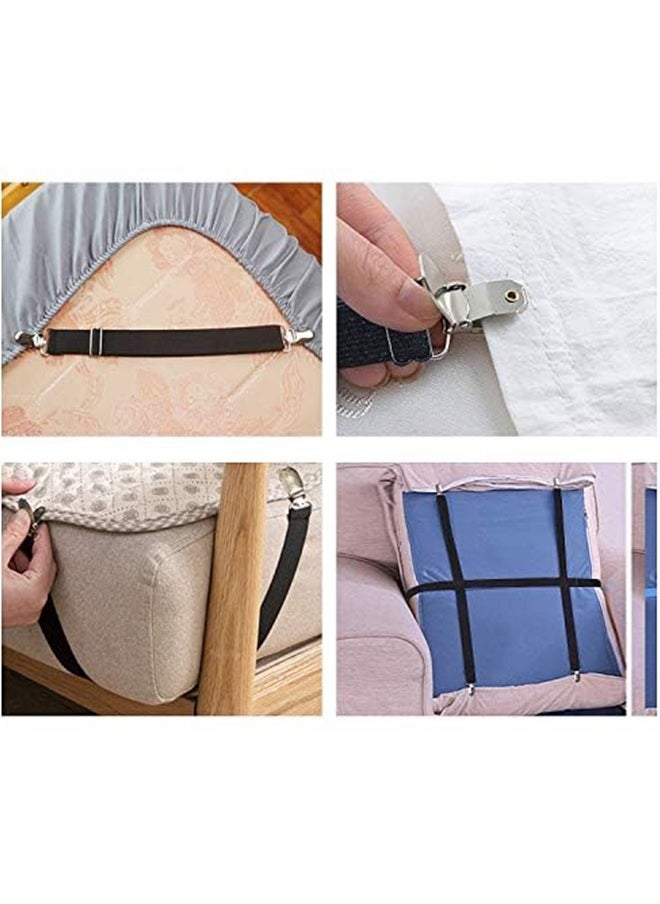 meayul - 4pcs Ironing Board Cover Clips, Adjustable Ironing Board Pad Braces Fasteners Mini Suspenders, Keep Cover Flat and Secure Tention Clips - Image 1