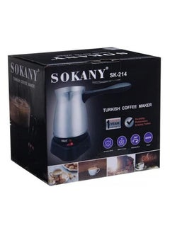 sokany Sokany Stainless Steel Turkish and Greek Coffee Maker Portable Waterproof Electric Coffee Maker Pot Water Heater for Home, 500ml, Model SK-214 (Multi-Colour), Stainless Steel  - Image 1