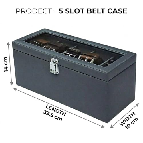essart 5 Belt Storage Case – Premium Faux Leather Travel Belt Roll Organizer Scratch-Resistant, Compact & Stylish for Men Belt Holder with Secure Buckle Protection - Image 4