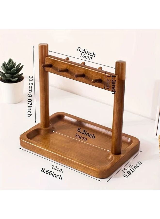 Bohemian Wooden Key Holder Wall Mounted Entryway Storage Rack - Image 3