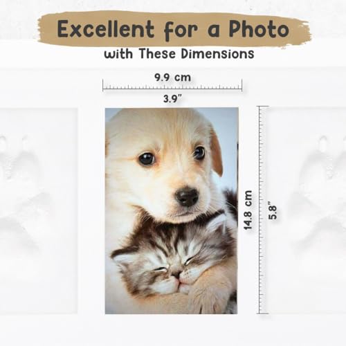 BABIES BLOOM Dog or Cat Paw Print with Photo Frame, Pet Paw Print Impression Kit, Dog or Cat Clay Pawprint Keepsake Wooden Photo Frame (Red Clay) - Image 4