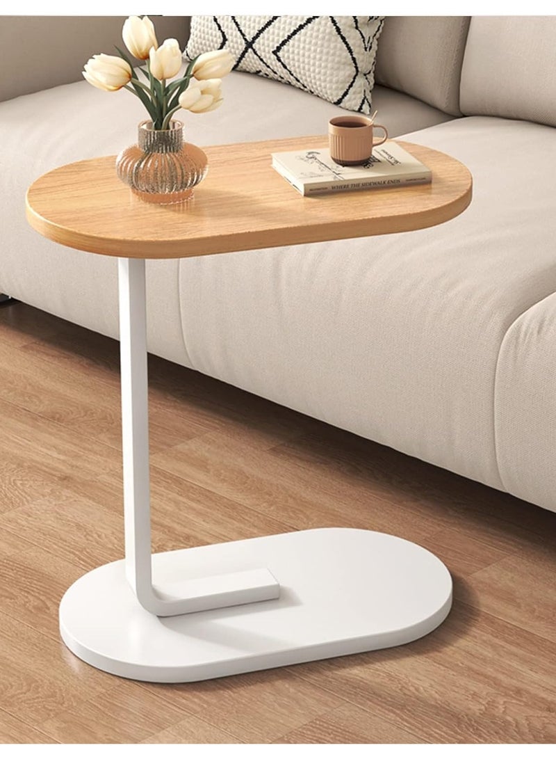 DubaiGallery Side table simple and modern corner sofa aesthetic standing table oval coffee table tea table wood floor design home furniture - Image 2