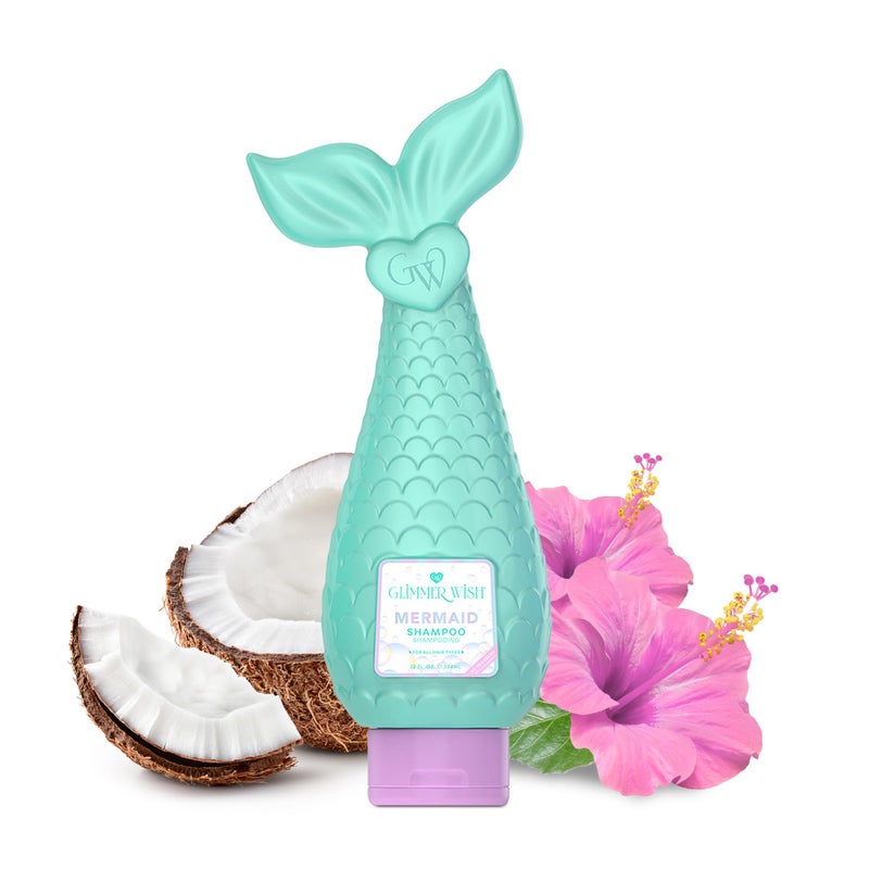 Glimmer Wish Mermaid Kids Shampoo, Paraben and Sulfate Free Shampoo for Soft and Manageable Hair, Kids Haircare, Tropical Beach Scent, Shampoo Kids, Clean and Non Toxic Ingredients, 12 Fl Oz - Image 1