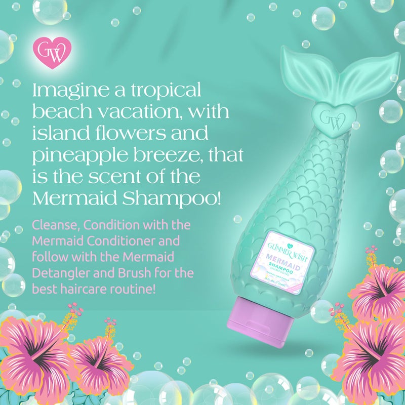 Glimmer Wish Mermaid Kids Shampoo, Paraben and Sulfate Free Shampoo for Soft and Manageable Hair, Kids Haircare, Tropical Beach Scent, Shampoo Kids, Clean and Non Toxic Ingredients, 12 Fl Oz - Image 4