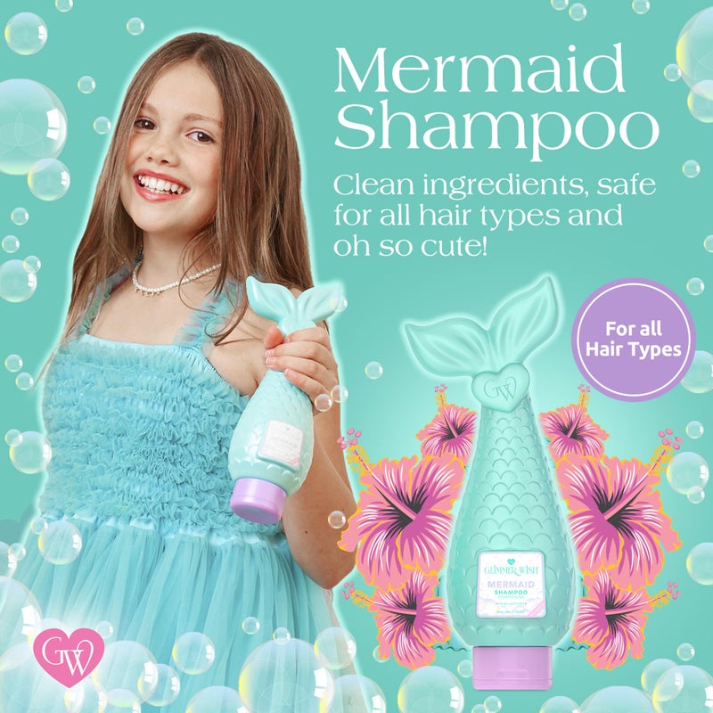Glimmer Wish Mermaid Kids Shampoo, Paraben and Sulfate Free Shampoo for Soft and Manageable Hair, Kids Haircare, Tropical Beach Scent, Shampoo Kids, Clean and Non Toxic Ingredients, 12 Fl Oz - Image 2