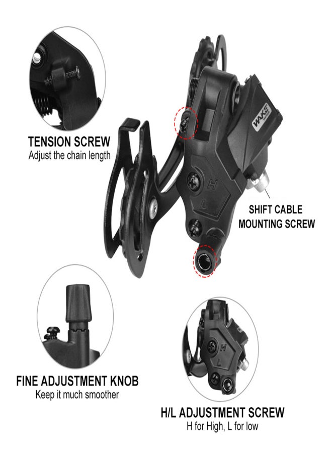 WAKE Bike Front Derailleur Rear Derailleur Derailleur Set with 7/8/9/10 Speed Transmissions - Image 5
