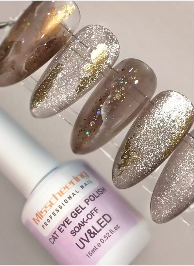 MAJOR DIJIT 15ml Soak Off 9D Wide Cat Eye Gel Nail Polish Bright Silver UV Magnetic Gel Polish Enamel Lacquer Glitter Velvet Nail Art Varnish  - Image 3