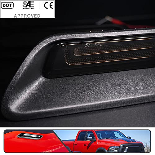 Mingrui test 2Pcs White&Amber LED Hood Scoop Light for 2010-2018 Ram 1500 Sport Hood Air Flow Vent Grille Lamp with DRL Turn Signal Lights Functions Smoked Lens - Image 4