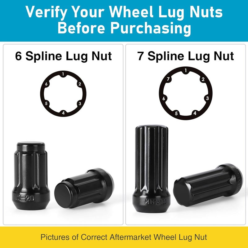 GIREORAN 2PCS Spline Lug Nut Socket Set - 6 Spline & 7 Spline Wheel Lock Removal Tool Kit - Image 2