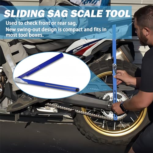 TOPVOP auto Folding Sag Scale Reversible MultiScale Design for CrossCountry Competition be Applicable Most mini and Full Size MotorcyclesCone and Screw Set Dirt Bike sag Tool - Image 3