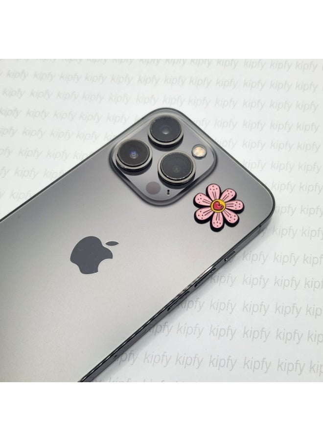 Kipfy Pink Flower Heart Metal Sticker for Car, Laptop, Water Bottle, Mobile Phone & Notebook | Self-Adhesive - Image 3