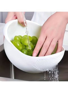 بروماس قطعة واحدة، وعاء غسيل الأرز بقش القمح مع مصفاة - يغسل الحبوب الصغيرة وأدوات المطبخ بكفاءة  - Image 2