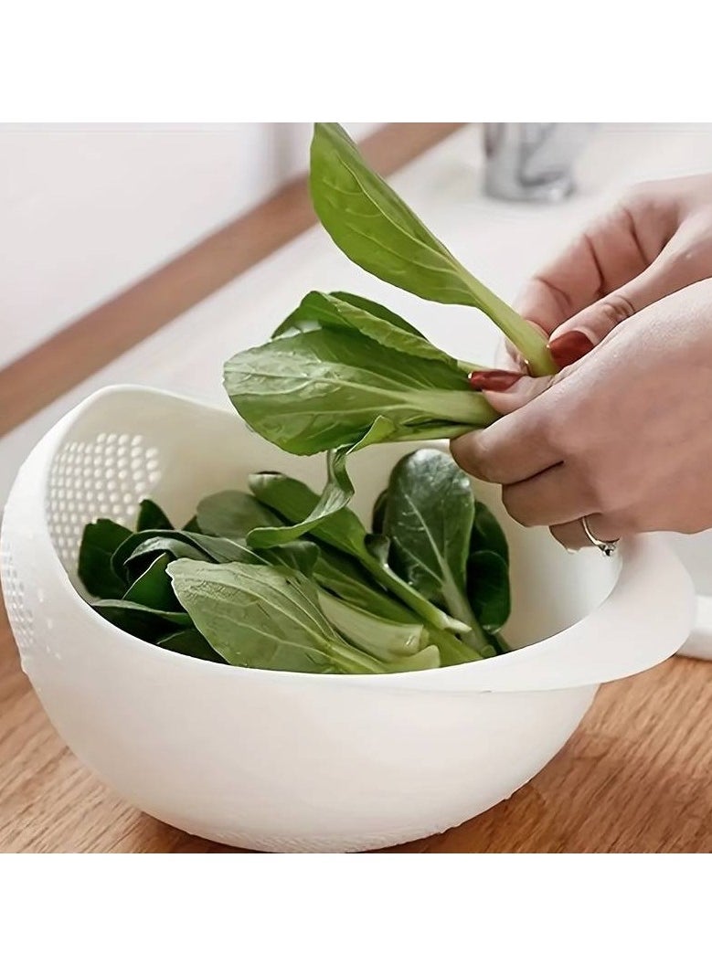 PROMASS 1pc, Wheat Straw Rice Washing Bowl With Strainer - Efficiently Wash Small Grains And Kitchen Gadgets  - Image 3