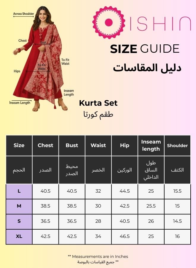 ISHIN Women's Purple Silk Blend Embellished Tunic Upper Calf Length Palazzo Bottom Straight Fit 3 Peice Kurta Set - Image 4