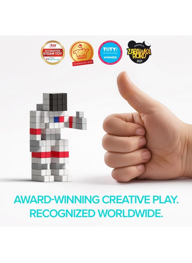 PIXIO PIXIO-100 - Tiny Magnetic Blocks Building Toy in The Pixel Art Style with Free App - 5/16" Plastic Cubes with 6 Magnets Inside - Open Ended Toy - Creativity Toy for Ages 6+  - Image 5