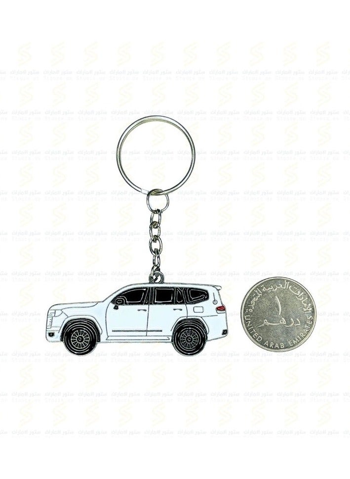 Toyota Land Cruiser 2 Designed Keychain White - Image 2