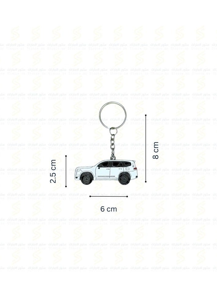 Toyota Land Cruiser 2 Designed Keychain White - Image 3