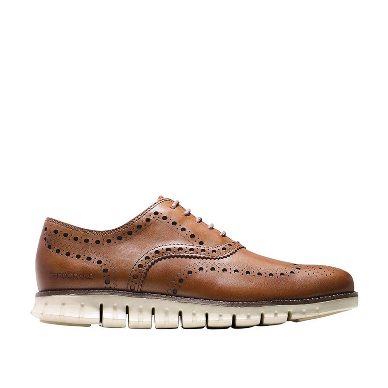 COLE HAAN حذاء كول هان للرجال من جلد زيروجراند وينغ أوكسفورد، بني بريطاني، 7 عريض / 40 EU عريض - Image 2