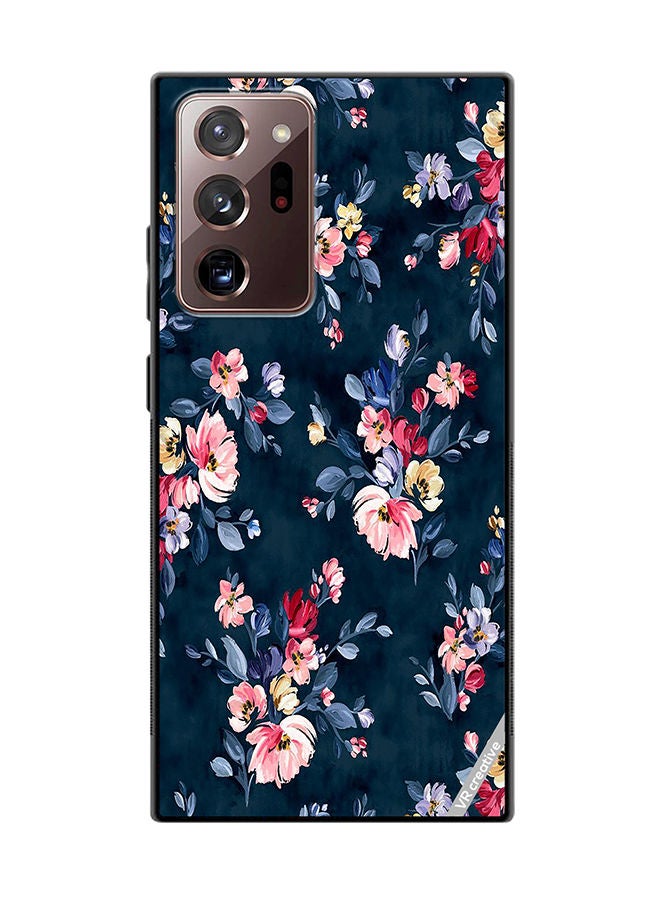 VR CREATIVE Protective Case Cover For Samsung Galaxy Note20 Ultra 5G A Navy Floral Print With Brightly Coloured Pink And Yellow Flowers On It Design Multicolour - Image 1