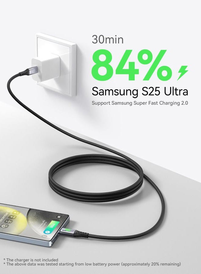 INIU USB C to USB C Cable, 100W 2-Pack [6.6ft+6.6ft] Fast Charging PD 5A QC4.0 USB C Charger, Nylon Braided Type C Data Cord for Samsung S21 S20+ Note 10 iPad Pro MacBook Pro Google Pixel LG Tablet - Image 3