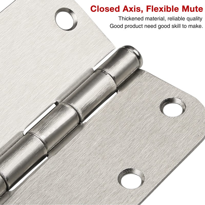 TDCHINGES 30 Pack Rounded Satin Door Hinges Brushed Nickel 3.5 Inch Interior 3 1/2 Inch 5/8" Radius Corners Iron Bifold Silver Residential Bed Room Hinge for Doors Hardware Controls House Decor Accessories - Image 4