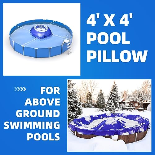 AISunGoo 4 x 4 Ft Pool Pillows for Above Ground Pool Winterize Closing Kit for Winter Pool Cover Extra Durable & Cold Resistant 0.4mm PVC (27 Gauge) Pool Air Pillow for Winterizing with 50 Ft Rope - Image 2