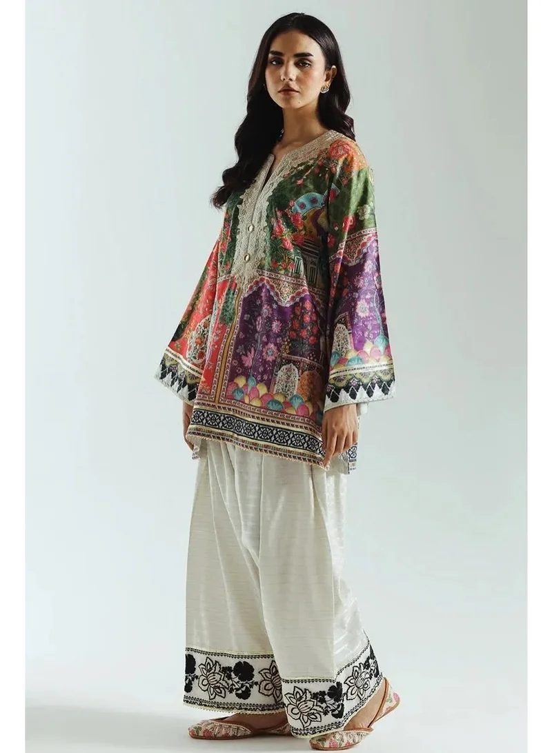 BAZM  FARSHI 2026 Women's 2-Piece Multi-Color Printed Tunic and Pants Outfit for Women | Best Price UAE