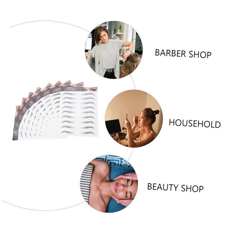 9sheets Benefit Brow Stickers Fake Eyebrows Temporary Tattoos Hair-like Reusable for Sparse Patchy Over-plucked Brows - Image 3