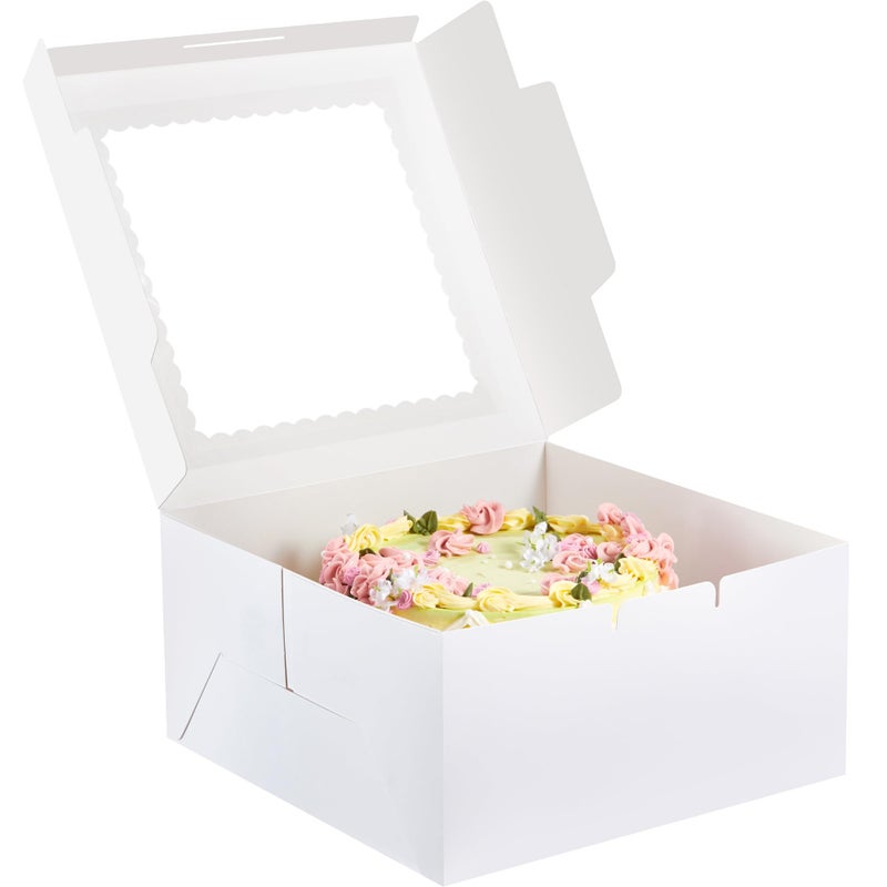 Kootek 24pcs Cake Boxes with Window, 10 x 10 x 5 Inches Bakery Boxes Treat Cookie Dessert Boxes Pastry Box for Cake, Chocolate Covered Strawberries, Cupcakes, Donuts, Baked Goods - Image 1