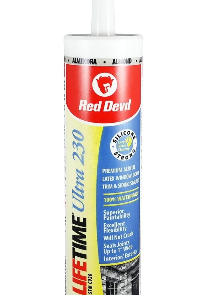 Red Devil 230 Lifetime Ultra Premium Elastomeric Acrylic Latex Sealant, 10.1 oz, Almond - Image 1