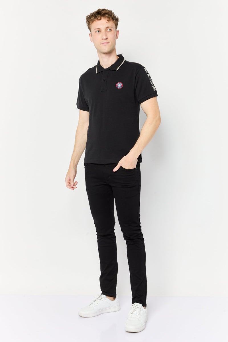 Paul Frank Men Regular Fit Brand Logo Short Sleeves Polo Shirt, Black - Image 4