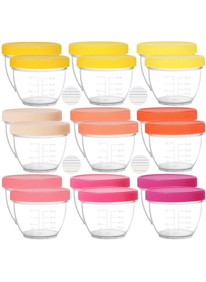 Youngever 18 Sets Baby Food Storage, 2 Ounce Baby Food Containers with Lids, 9 Pink Colors, with Lids Labels - Image 1