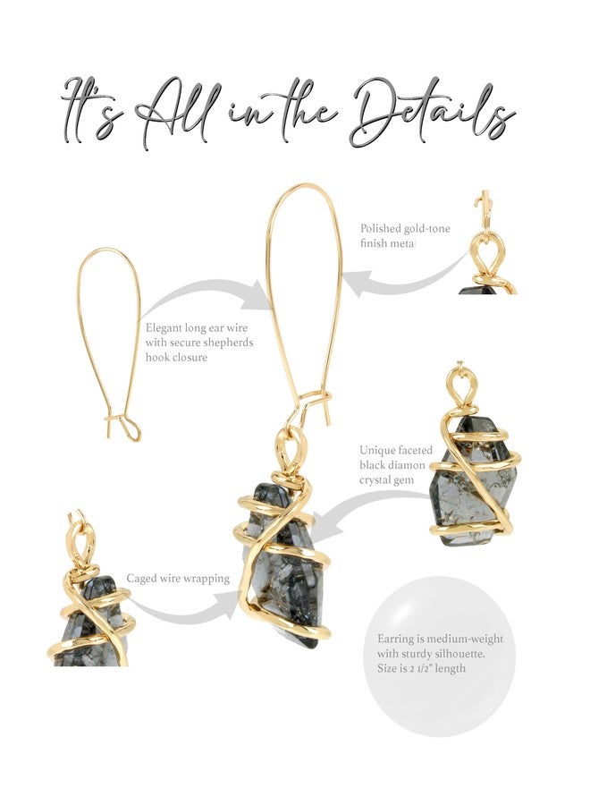 Robert Lee Morris Soho Jewelry Women's Caged Stone Dangle Earrings, Black, One Size - Image 5