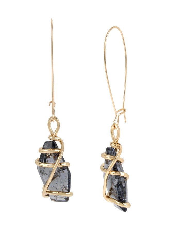Robert Lee Morris Soho Jewelry Women's Caged Stone Dangle Earrings, Black, One Size - Image 1