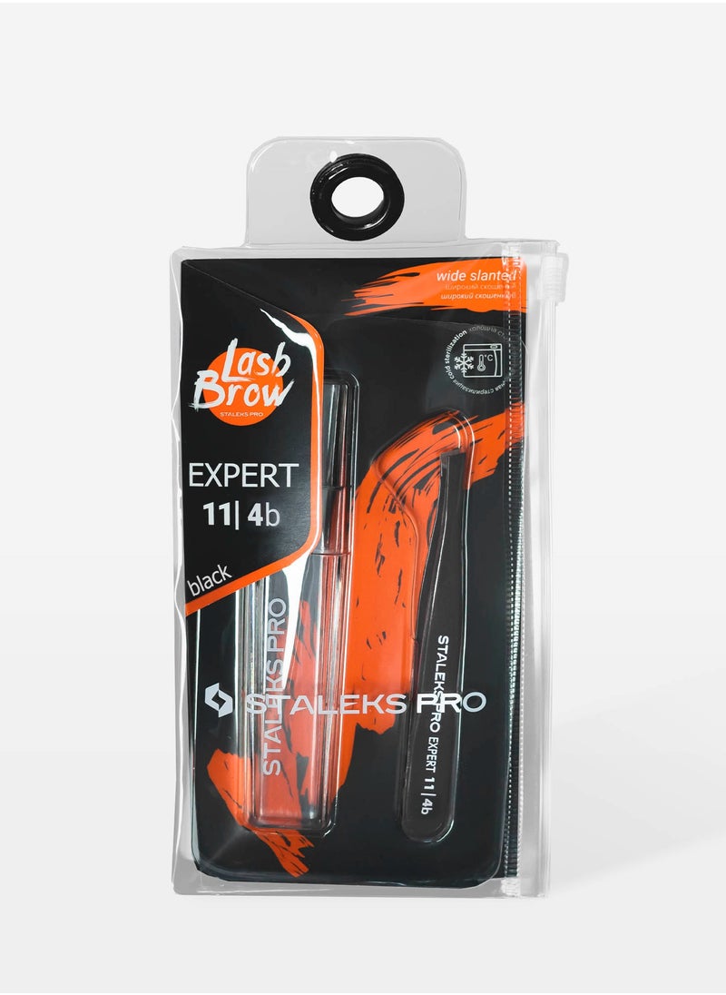 Eyebrow tweezers black - EXPERT 11 | TYPE 4b (narrow beveled)