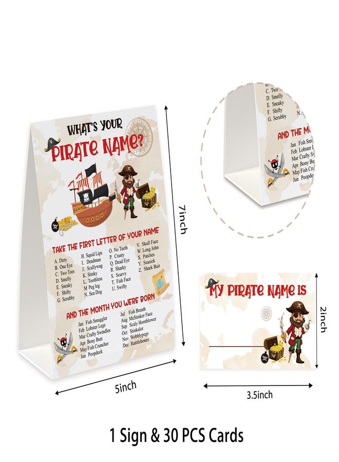 Xenseou Pirate Birthday Party Game, What’s Your Pirate Name Game(One Sign+30 Name Tag Stickers), Pirate Party Game,Fun Games For School Office Home Party-MZC01 - Image 4