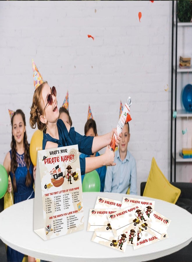 Xenseou Pirate Birthday Party Game, What’s Your Pirate Name Game(One Sign+30 Name Tag Stickers), Pirate Party Game,Fun Games For School Office Home Party-MZC01 - Image 3